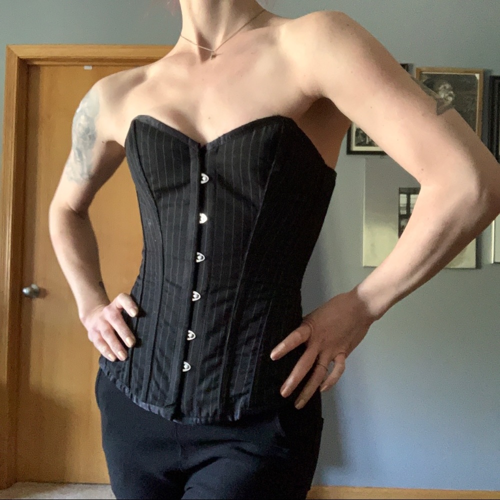 Black Pinstriped Corset